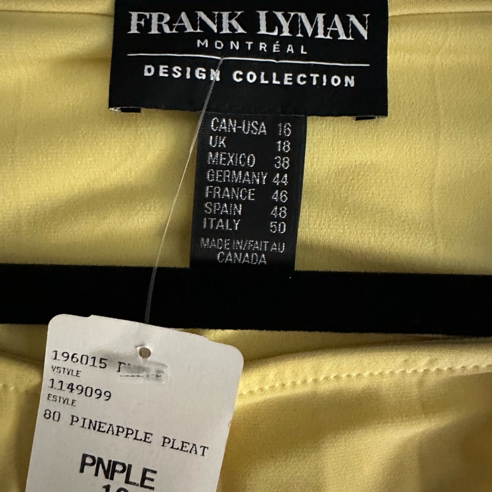 Frank Lyman Design Collection Yellow Pleated Long Sleeve Blouse - Picture 5 of 5
